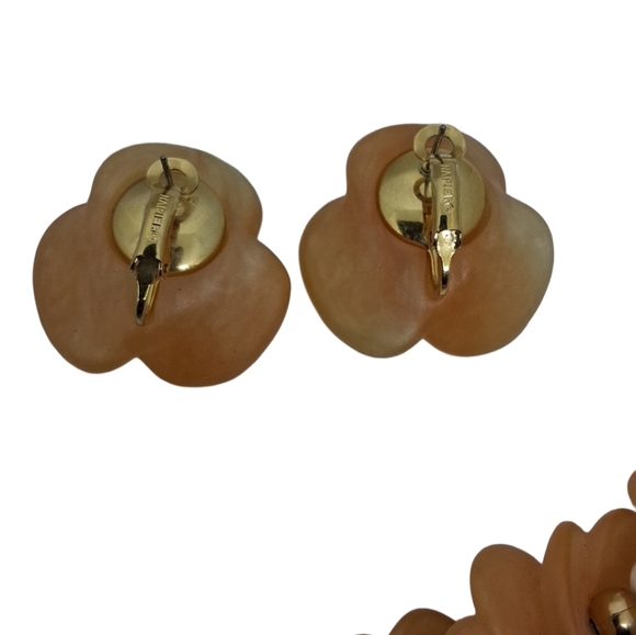 NAPIER 1985 "FROSTED SHERBERT COLLECTION" FLORAL NECKLACE, EARRINGS & BRACELET - Picture 8 of 14